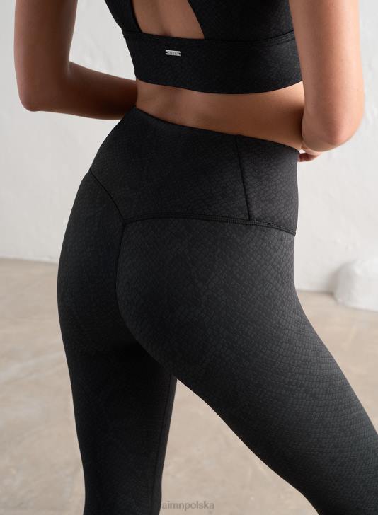 odzież JF4L26 kobiety AIM'N Czarne rajstopy z motywem żmii