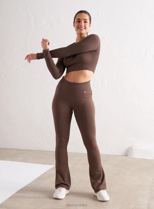 odzież JF4L2 kobiety AIM'N Bezszwowe, rozszerzane rajstopy macchiato ze ściągaczem