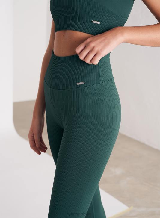 odzież JF4L37 kobiety AIM'N Rajstopy bezszwowe prążkowane w kolorze sosnowej zieleni