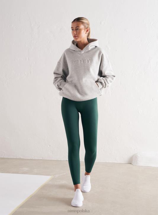 odzież JF4L37 kobiety AIM'N Rajstopy bezszwowe prążkowane w kolorze sosnowej zieleni
