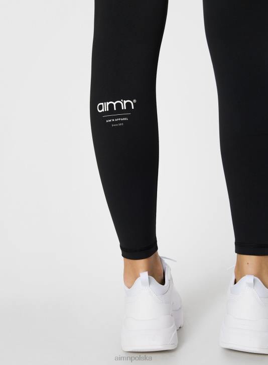odzież JF4L53 kobiety AIM'N Czarne rajstopy Edge Core z niskim stanem