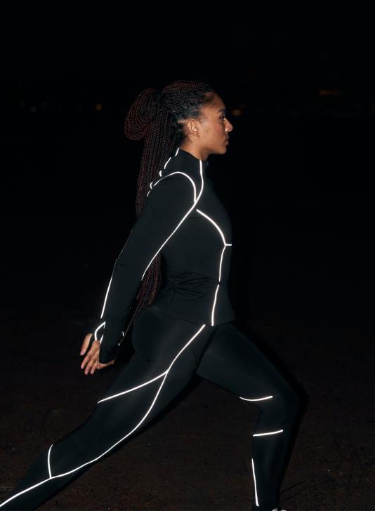 odzież JF4L56 kobiety AIM'N Odblaskowe rajstopy modelujące