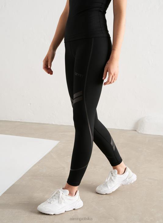 odzież JF4L77 kobiety AIM'N czarne rajstopy z szybkim rdzeniem