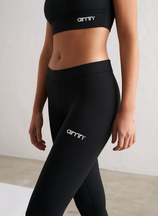 odzież JF4L83 kobiety AIM'N Czarne rajstopy z niskim stanem