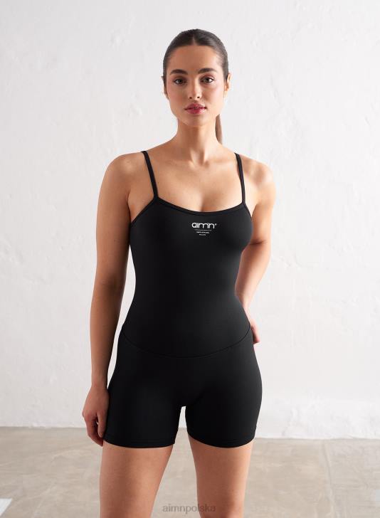 odzież JF4L467 kobiety AIM'N czarny, nieograniczony, bezszwowy kombinezon na ramiączkach