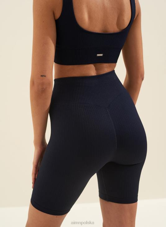 odzież JF4L469 kobiety AIM'N granatowe, prążkowane szorty motocyklowe