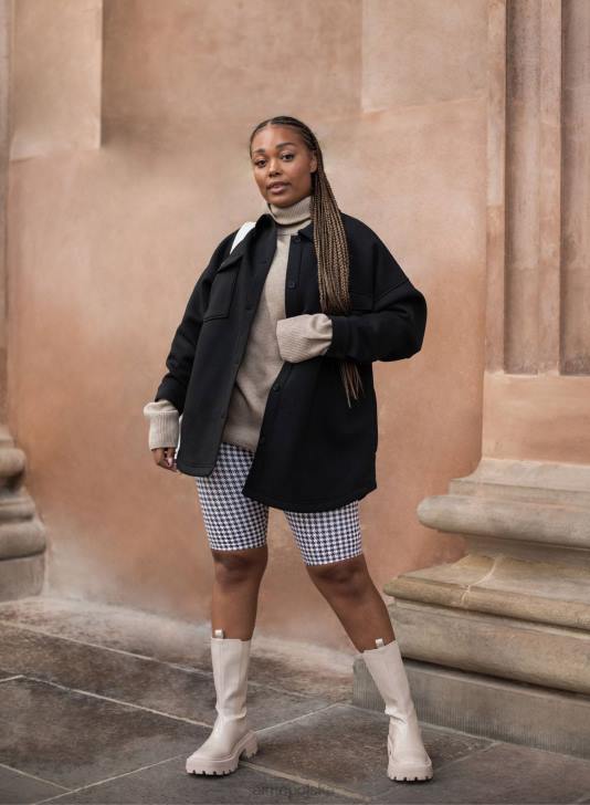 odzież JF4L482 kobiety AIM'N szorty motocyklowe w kształcie psich zębów w kolorze złamanej bieli