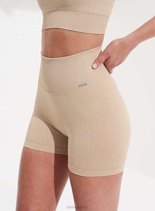 odzież JF4L483 kobiety AIM'N Bezszwowe spodenki motocyklowe midi w kolorze piaskowym