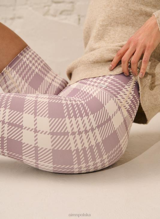 odzież JF4L486 kobiety AIM'N Szorty motocyklowe w zakurzoną fioletową kratę