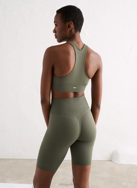 odzież JF4L489 kobiety AIM'N Bezszwowe spodenki motocyklowe w kolorze oliwkowym