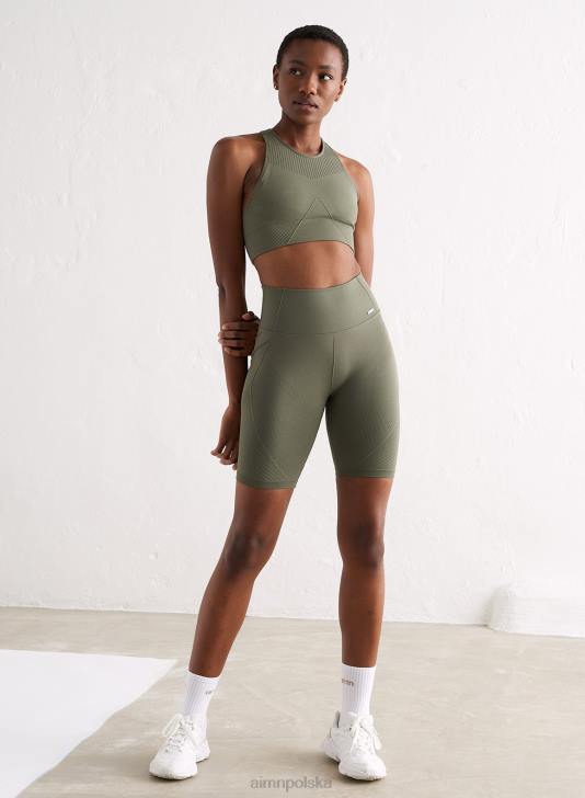 odzież JF4L489 kobiety AIM'N Bezszwowe spodenki motocyklowe w kolorze oliwkowym