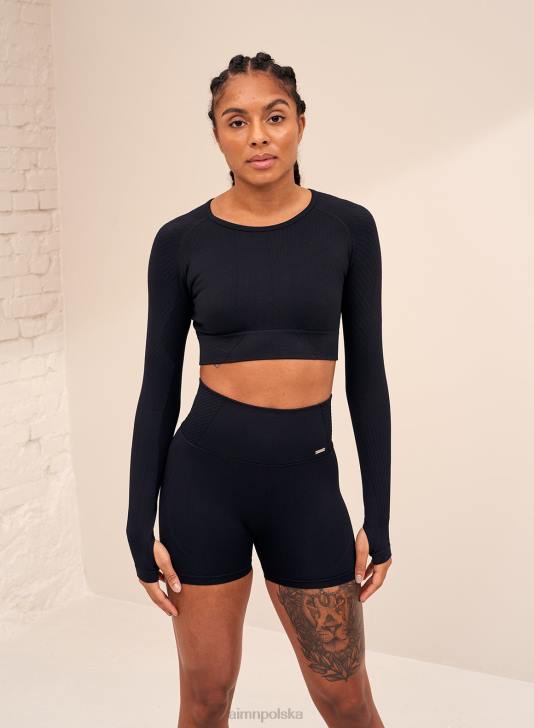 odzież JF4L523 kobiety AIM'N Czarne, bezszwowe spodenki midi w ruchu