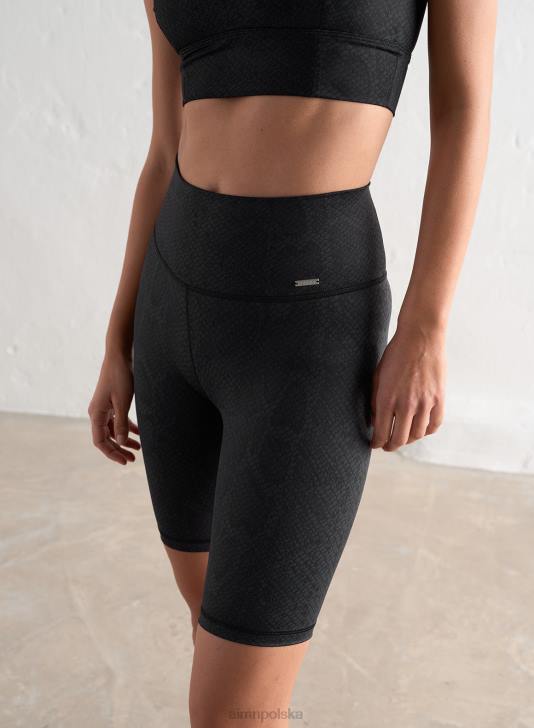 odzież JF4L524 kobiety AIM'N Czarne spodenki motocyklowe z nadrukiem żmii