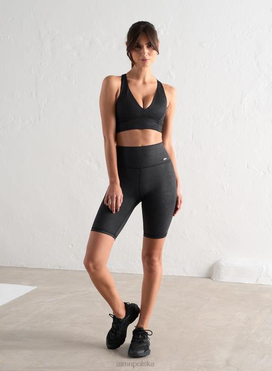 odzież JF4L524 kobiety AIM'N Czarne spodenki motocyklowe z nadrukiem żmii