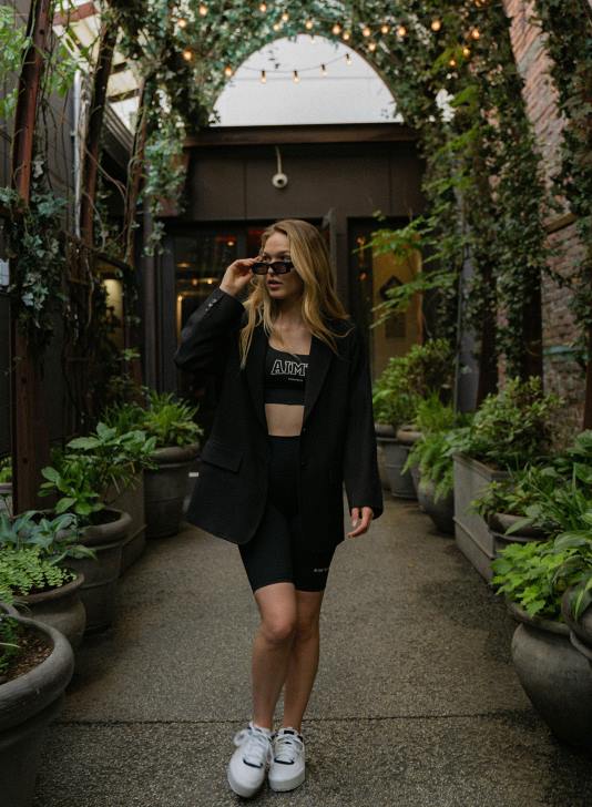 odzież JF4L528 kobiety AIM'N czarne, sportowe spodenki motocyklowe