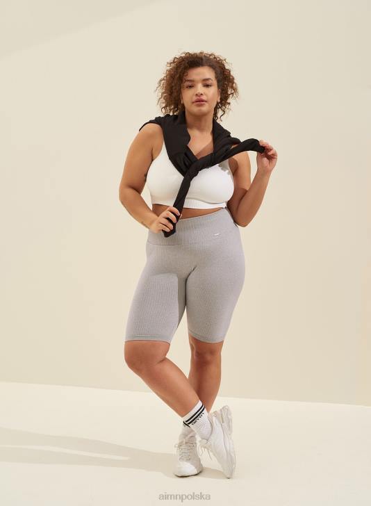 odzież JF4L530 kobiety AIM'N Jasnoszare, melanżowe, bezszwowe spodenki motocyklowe ze ściągaczem