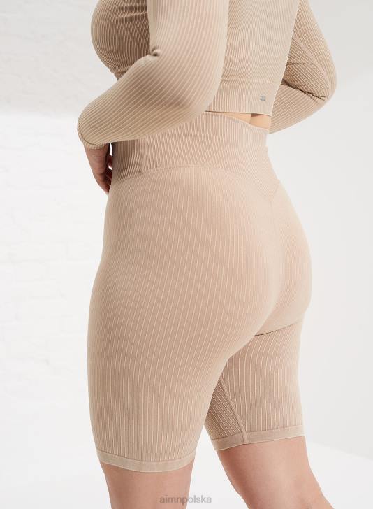 odzież JF4L532 kobiety AIM'N Bezszwowe szorty motocyklowe ze spranym piaskiem, prążkowane