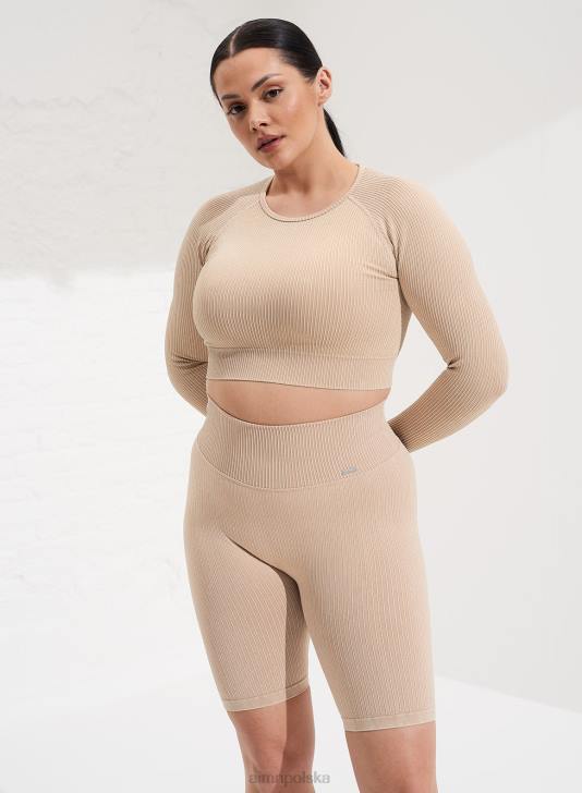 odzież JF4L532 kobiety AIM'N Bezszwowe szorty motocyklowe ze spranym piaskiem, prążkowane