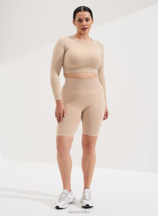 odzież JF4L532 kobiety AIM'N Bezszwowe szorty motocyklowe ze spranym piaskiem, prążkowane