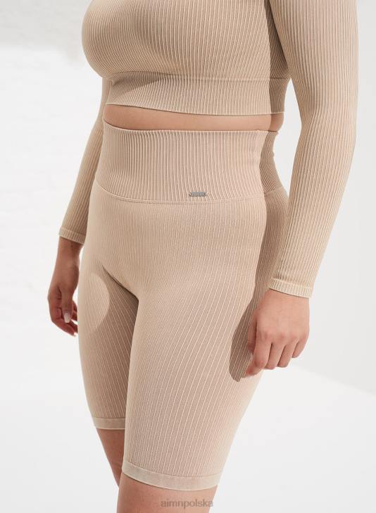 odzież JF4L532 kobiety AIM'N Bezszwowe szorty motocyklowe ze spranym piaskiem, prążkowane