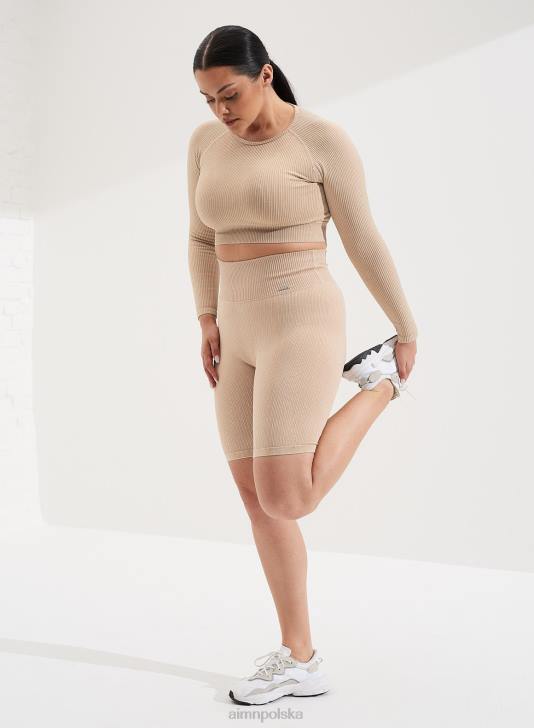 odzież JF4L532 kobiety AIM'N Bezszwowe szorty motocyklowe ze spranym piaskiem, prążkowane