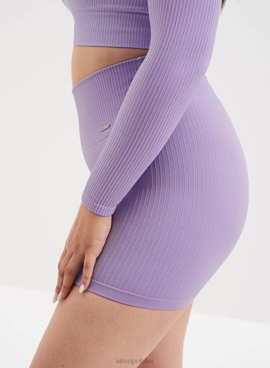 odzież JF4L533 kobiety AIM'N Bezszwowe szorty motocyklowe midi w kolorze lawendowym