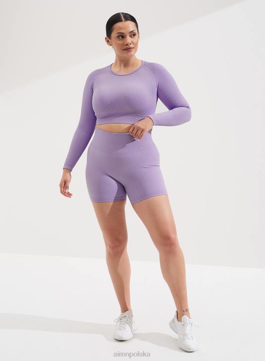 odzież JF4L533 kobiety AIM'N Bezszwowe szorty motocyklowe midi w kolorze lawendowym
