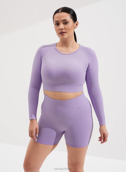 odzież JF4L533 kobiety AIM'N Bezszwowe szorty motocyklowe midi w kolorze lawendowym