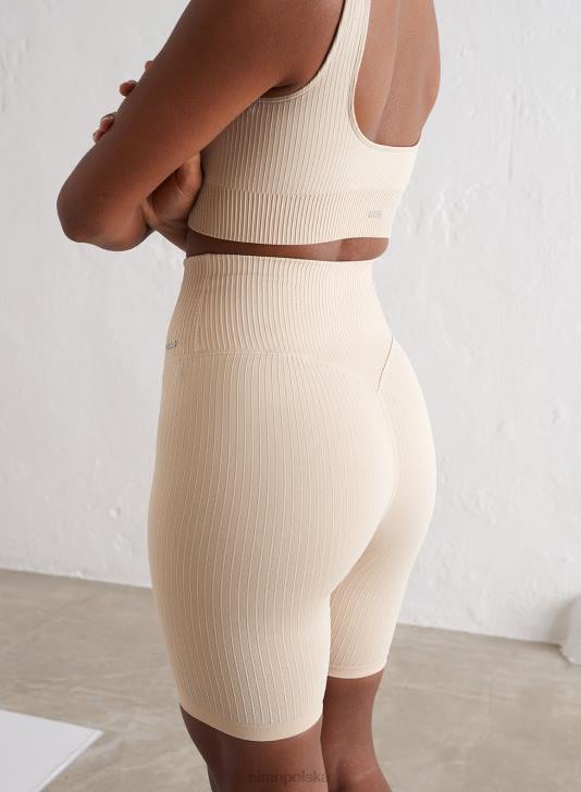 odzież JF4L542 kobiety AIM'N Bezszwowe, prążkowane szorty motocyklowe typu cafe au lait