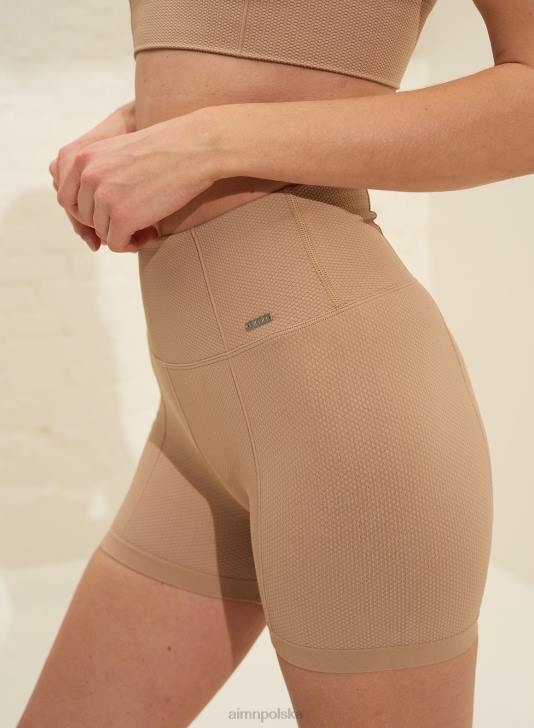 odzież JF4L553 kobiety AIM'N Solidne beżowe, luksusowe, bezszwowe spodenki motocyklowe midi