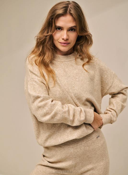 odzież JF4L565 kobiety AIM'N beżowe spodenki z miękkiej dzianiny