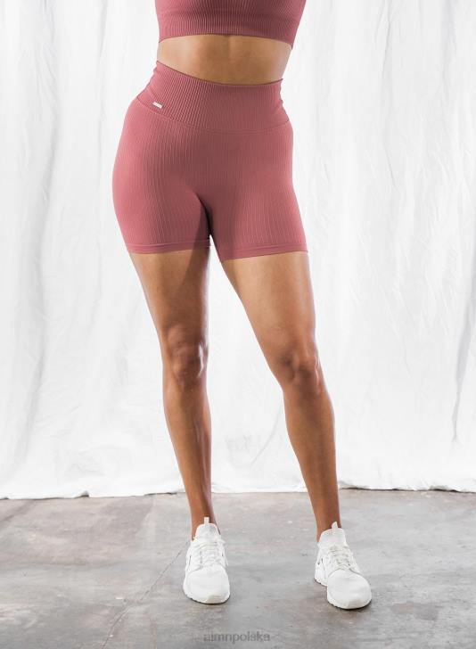 odzież JF4L570 kobiety AIM'N różowe, prążkowane spodenki motocyklowe midi