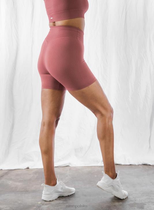 odzież JF4L570 kobiety AIM'N różowe, prążkowane spodenki motocyklowe midi