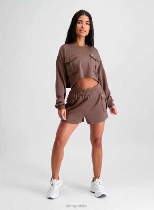 odzież JF4L576 kobiety AIM'N Wygodne szorty cargo macchiato