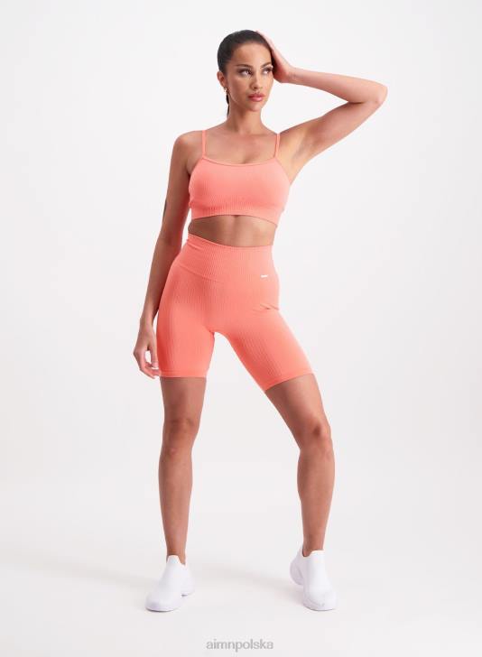 odzież JF4L577 kobiety AIM'N Bezszwowe spodenki motocyklowe w kolorze koralowym