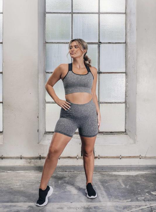 odzież JF4L583 kobiety AIM'N Szare, melanżowe, prążkowane szorty motocyklowe midi