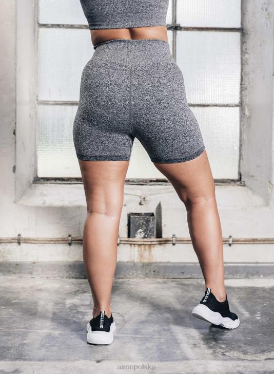 odzież JF4L583 kobiety AIM'N Szare, melanżowe, prążkowane szorty motocyklowe midi