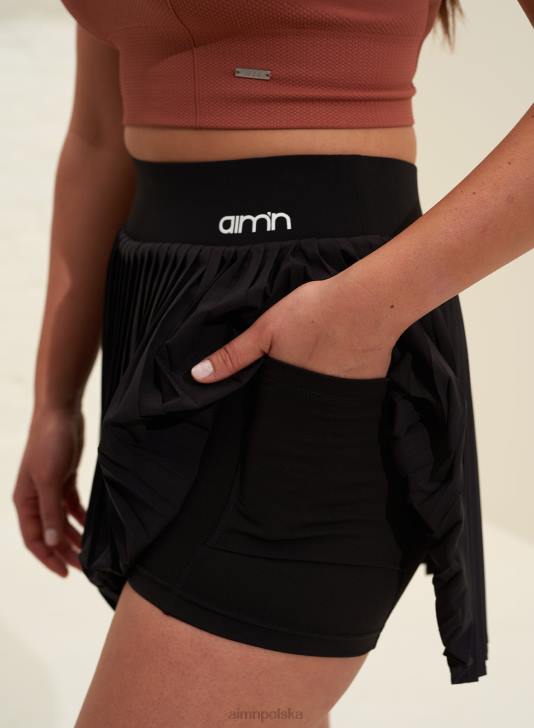 odzież JF4L612 kobiety AIM'N czarna plisowana spódnica