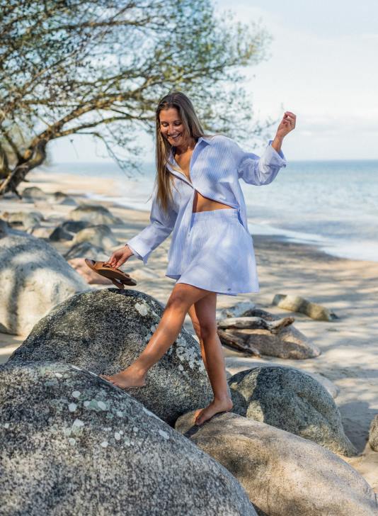 odzież JF4L617 kobiety AIM'N spódnica w niebieskie paski