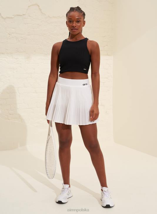 odzież JF4L619 kobiety AIM'N biała plisowana spódnica