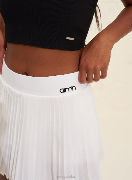 odzież JF4L619 kobiety AIM'N biała plisowana spódnica