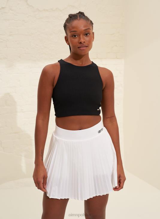 odzież JF4L619 kobiety AIM'N biała plisowana spódnica