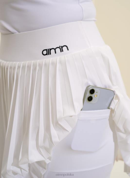 odzież JF4L619 kobiety AIM'N biała plisowana spódnica