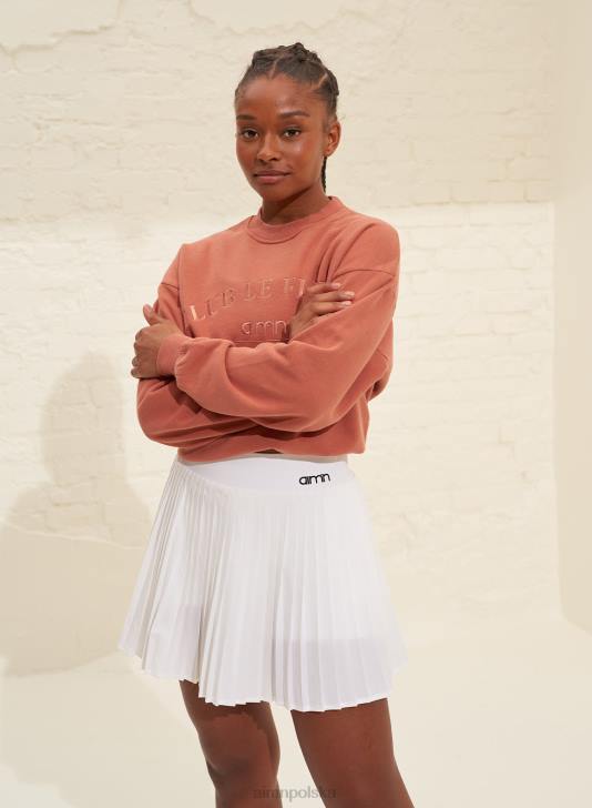 odzież JF4L619 kobiety AIM'N biała plisowana spódnica