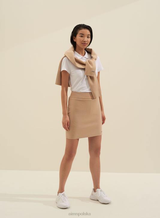 odzież JF4L626 kobiety AIM'N beżowy, idealny dzianinowy skort