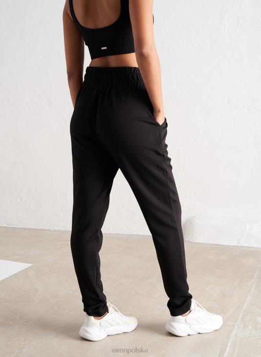 odzież JF4L636 kobiety AIM'N czarne wygodne dresy