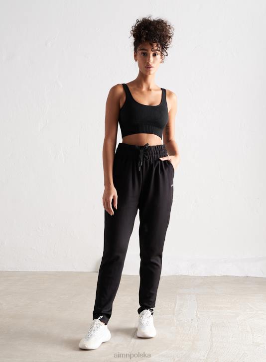 odzież JF4L636 kobiety AIM'N czarne wygodne dresy