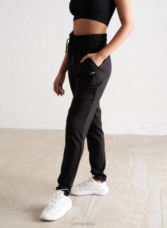 odzież JF4L636 kobiety AIM'N czarne wygodne dresy