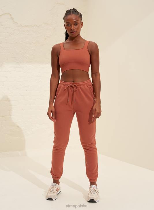 odzież JF4L640 kobiety AIM'N różowe spodnie dresowe CLF