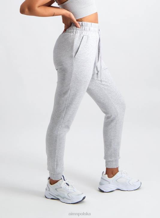 odzież JF4L655 kobiety AIM'N Wygodne spodnie dresowe w jasnoszarym melanżowym kolorze